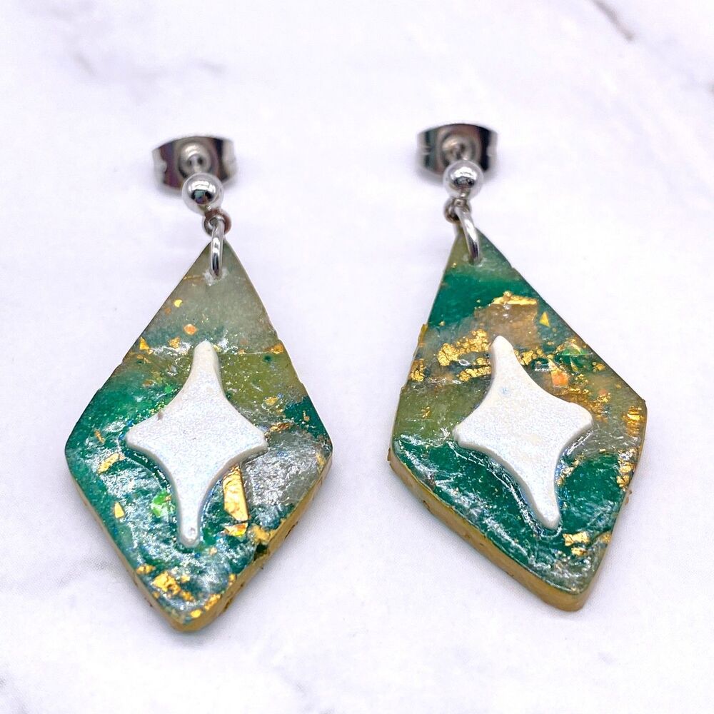 Celestial Star Dangle Stud Earrings - image 1